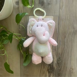 KellyBaby™ 10 inch Plush Pink Elephant Rattle Clip On Toy